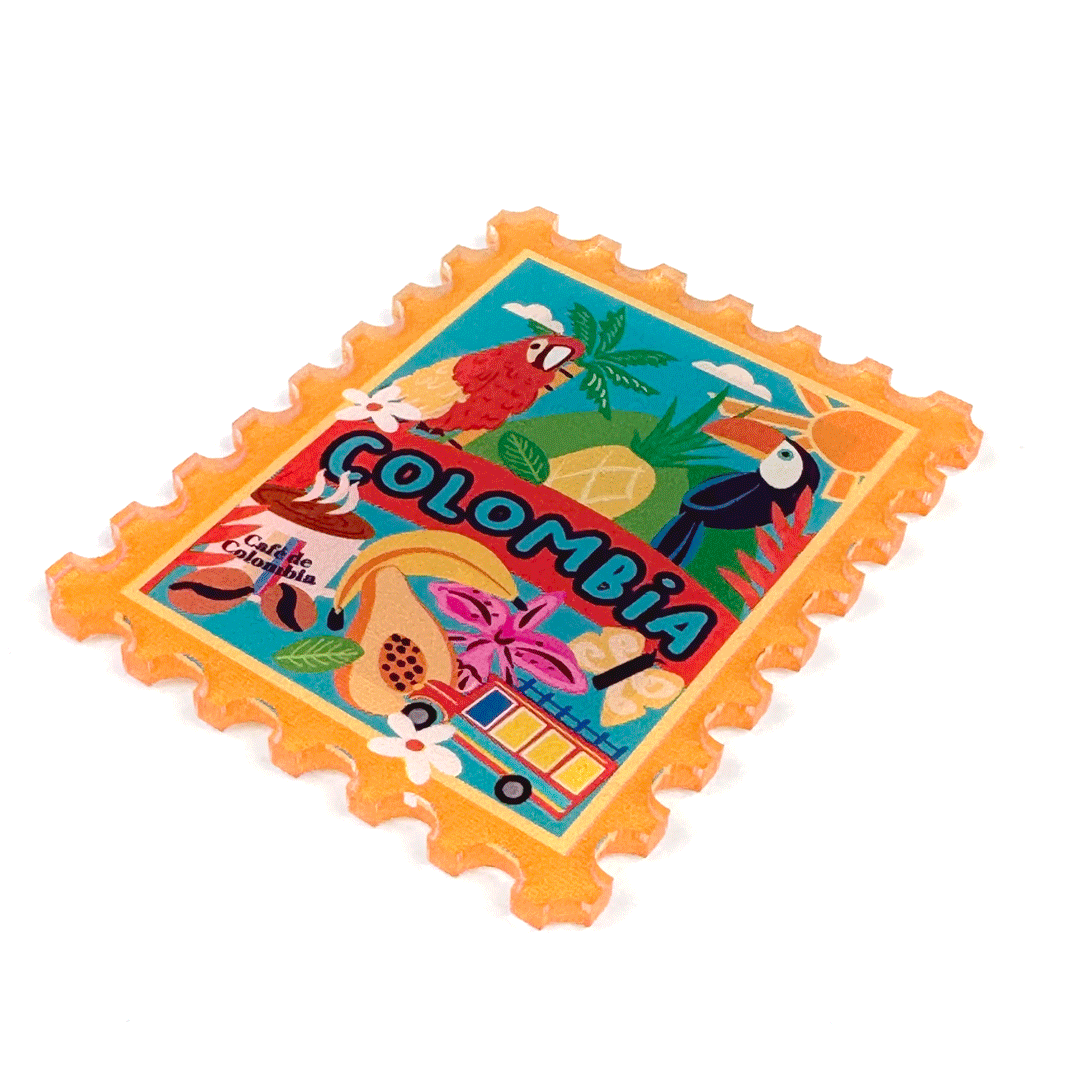 Imán Acrílico Estampilla Colombia