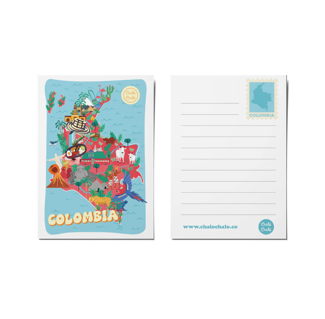 Postal Mapa de Colombia