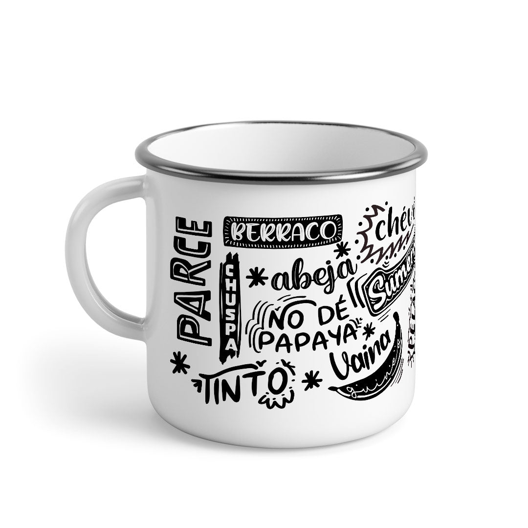 Taza de Peltre Palabras de Colombia