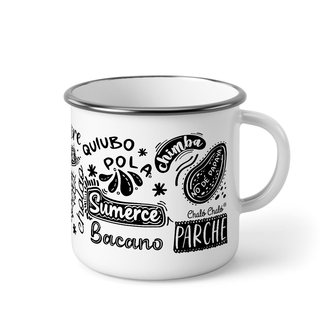 Taza de Peltre Palabras de Colombia