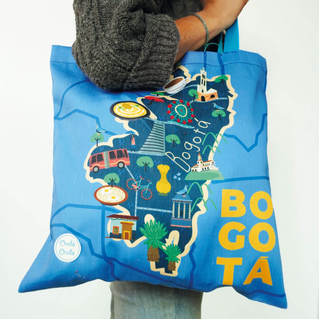 Tote Bag Estampada Mapa de Bogotá