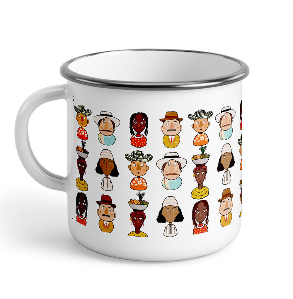 Taza de Peltre Personajes de Colombia