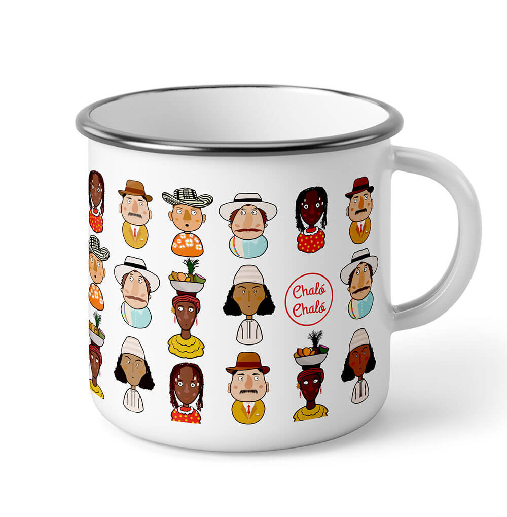 Taza de Peltre Personajes de Colombia